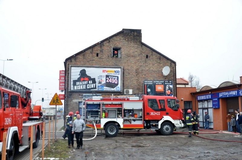 Pożar w centrum Włocławka