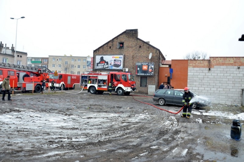 Pożar w centrum Włocławka