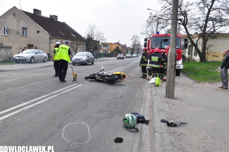 Motocyklista uderzył w pieszą na Lipnowskiej