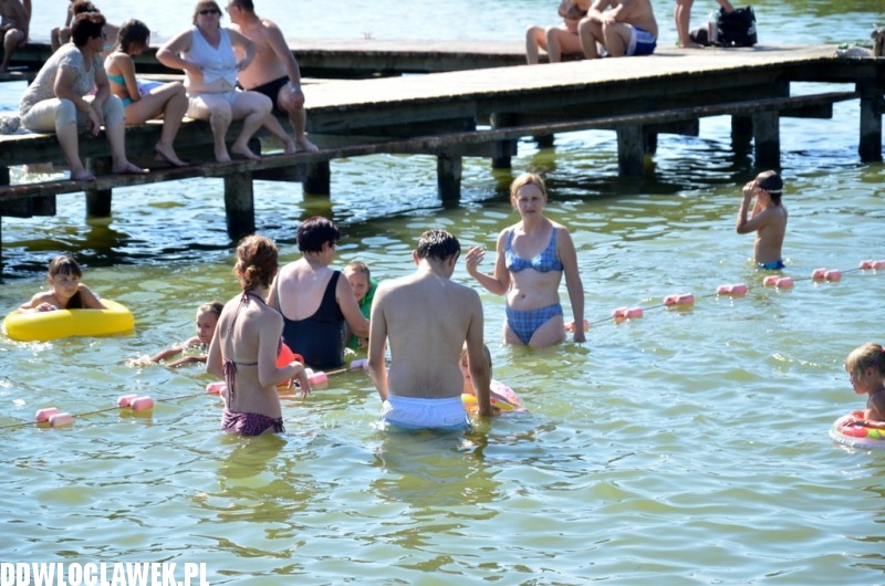 Plaża nad jeziorem Choceńskim podczas zlotu