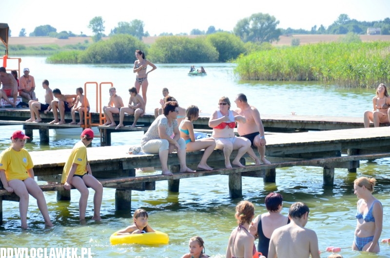 Plaża nad jeziorem Choceńskim podczas zlotu