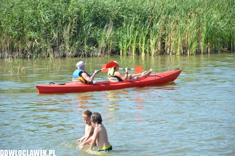 Plaża nad jeziorem Choceńskim podczas zlotu