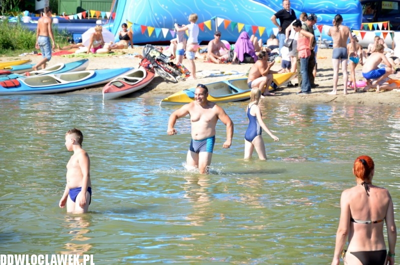 Plaża nad jeziorem Choceńskim podczas zlotu