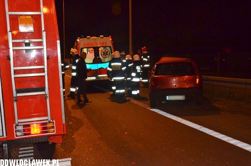 Tir staranował Fiata Punto na drodze krajowej nr 1