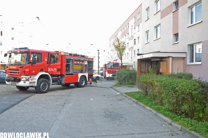 Pożar w bloku przy ul. Dziewińskiej
