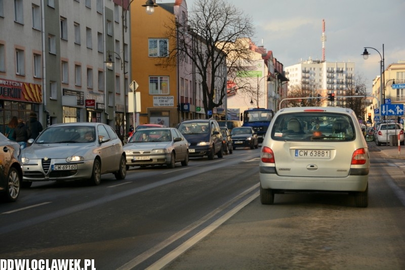 Zakorkowane ulice Włocławka