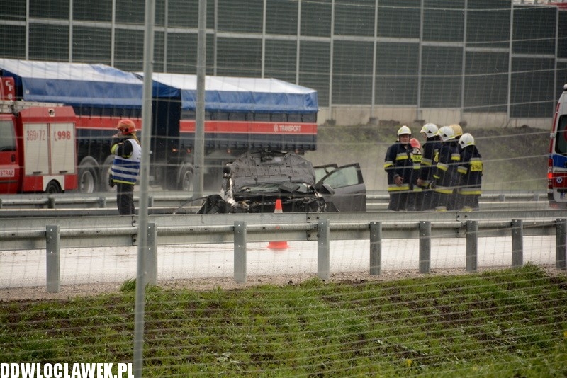 Wypadek na A1 w okolicy Ludwinowa