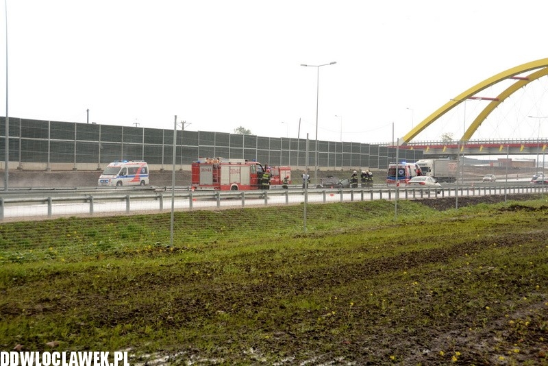 Wypadek na A1 w okolicy Ludwinowa