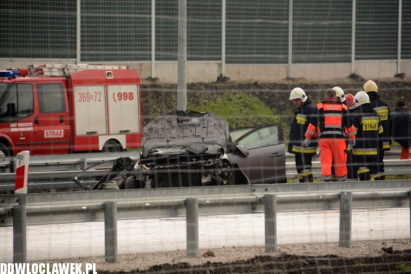 Wypadek na A1 w okolicy Ludwinowa