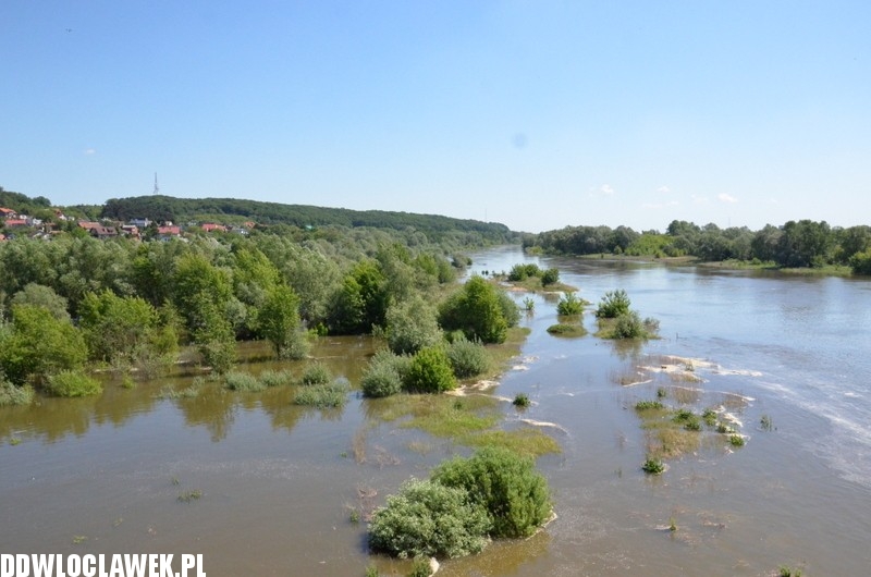 Stan wody w Wiśle na wysokości mostu