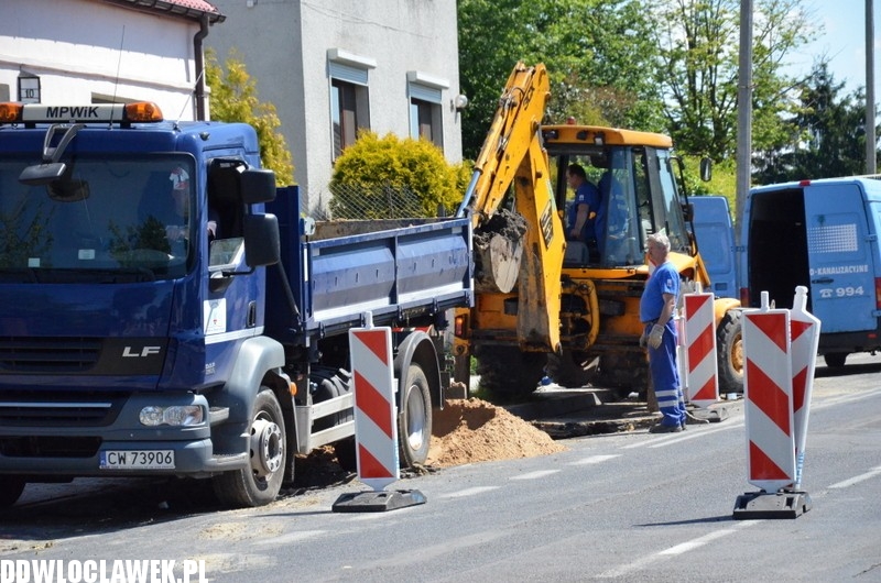 Prace MPWiK na ul. Lipnowskiej