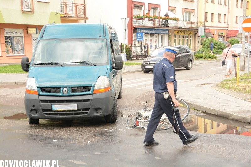 Potrącenie rowerzysty na Starodębskiej