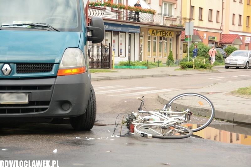 Potrącenie rowerzysty na Starodębskiej