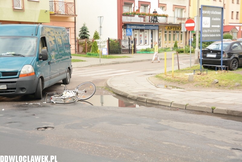 Potrącenie rowerzysty na Starodębskiej
