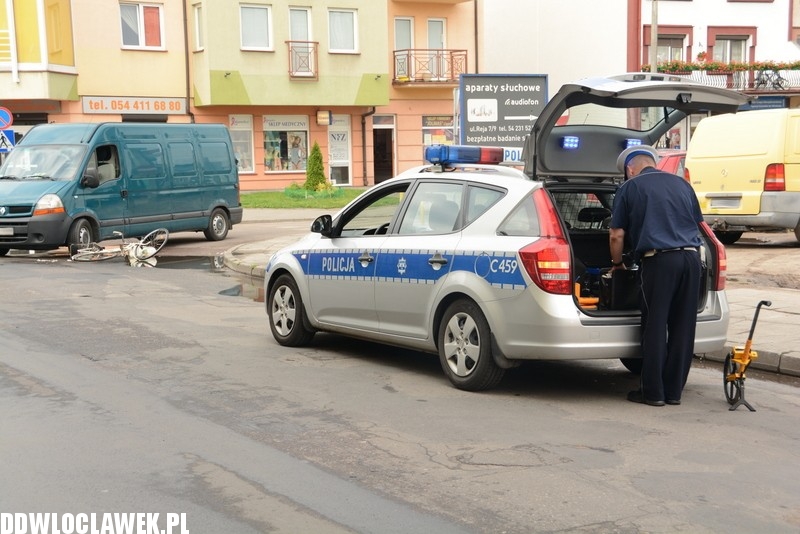 Potrącenie rowerzysty na Starodębskiej