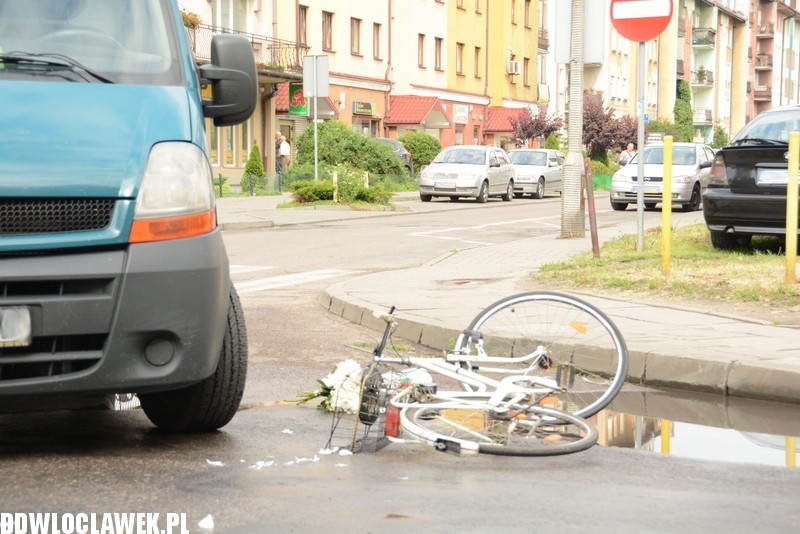 Potrącenie rowerzysty na Starodębskiej