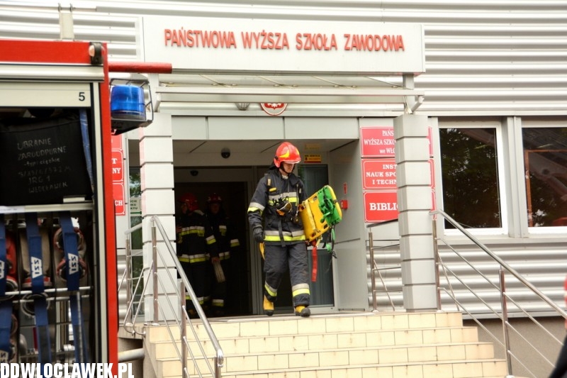 Pożar w budynku PWSZ przy Mechaników