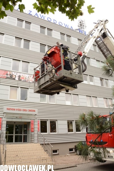 Pożar w budynku PWSZ przy Mechaników