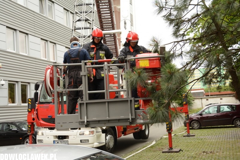 Pożar w budynku PWSZ przy Mechaników