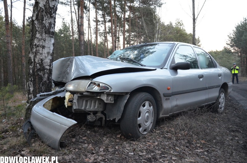 Auto uderzyło w drzewo na ul. Leśnej