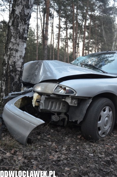 Auto uderzyło w drzewo na ul. Leśnej