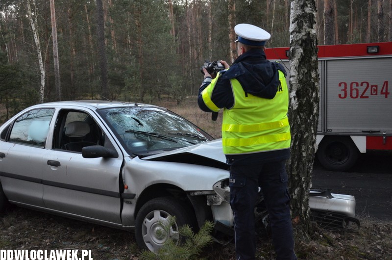 Auto uderzyło w drzewo na ul. Leśnej