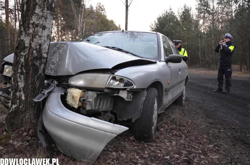 Auto uderzyło w drzewo na ul. Leśnej