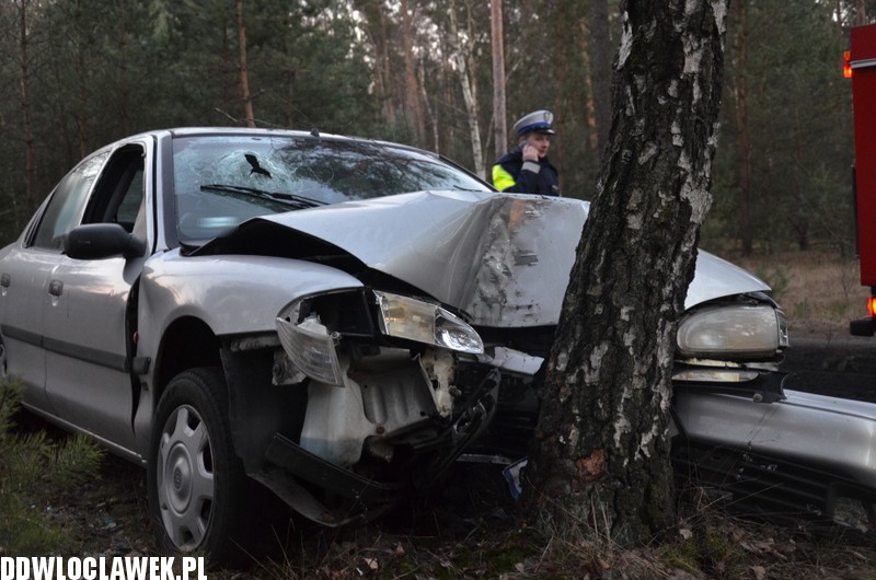 Auto uderzyło w drzewo na ul. Leśnej