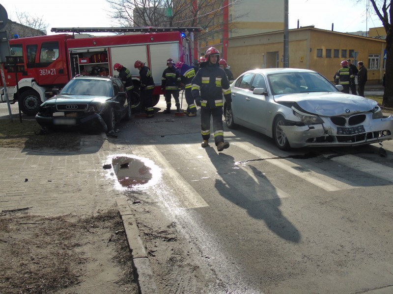 Kolizja przy Kaliskiej i Dziewińskiej
