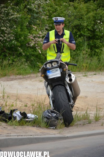 Wypadek motocyklisty w Wieńcu