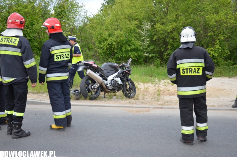 Wypadek motocyklisty w Wieńcu