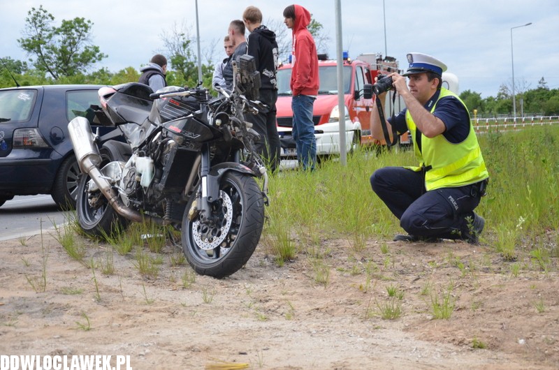 Wypadek motocyklisty w Wieńcu