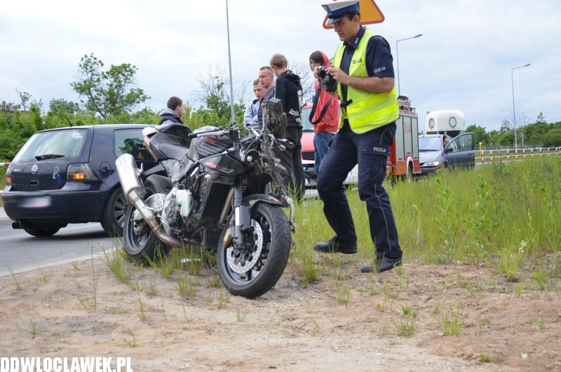 Wypadek motocyklisty w Wieńcu