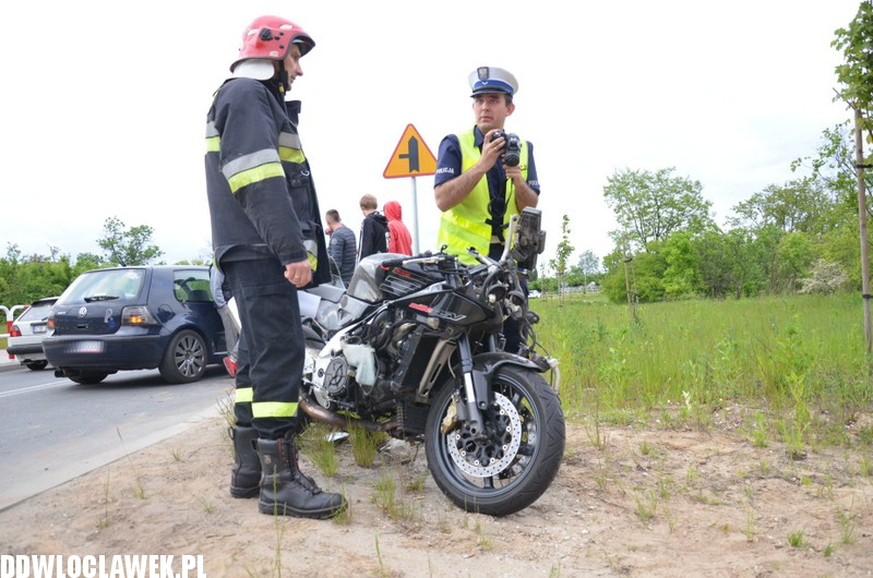 Wypadek motocyklisty w Wieńcu