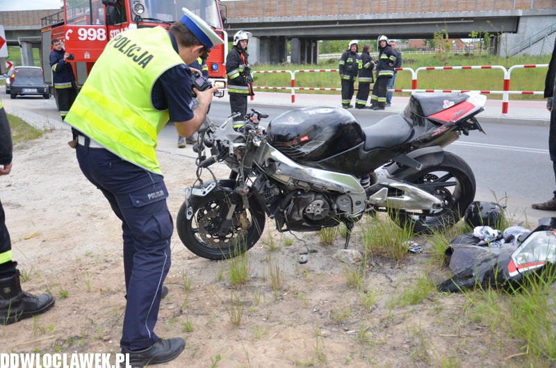 Wypadek motocyklisty w Wieńcu
