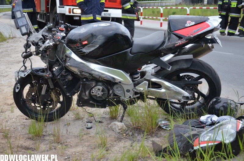 Wypadek motocyklisty w Wieńcu