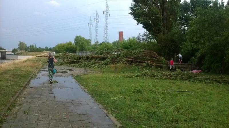 Skutki ulewy we Włocławku