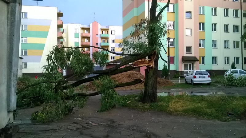 Skutki ulewy we Włocławku