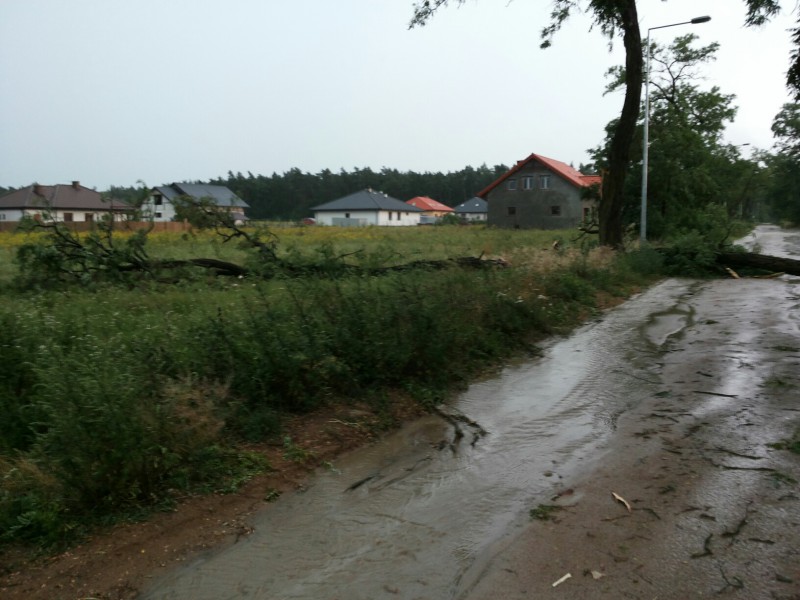 Skutki ulewy we Włocławku