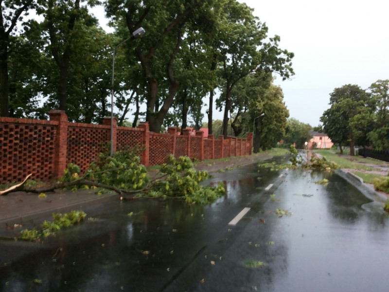 Skutki ulewy we Włocławku