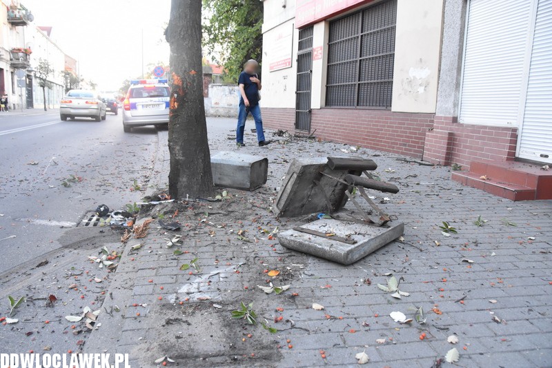 Uderzył autem w drzewo na Brzeskiej