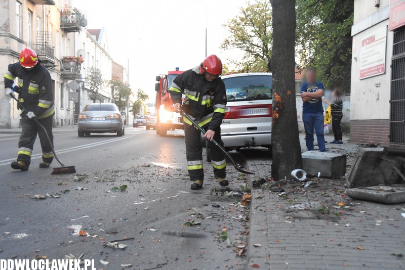 Uderzył autem w drzewo na Brzeskiej