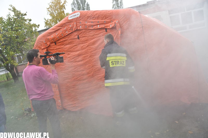 Cwiczenia pożarowe w ZS Budowlanych