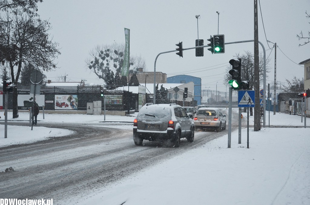 Śnieżna zima przyszła do Włocławka