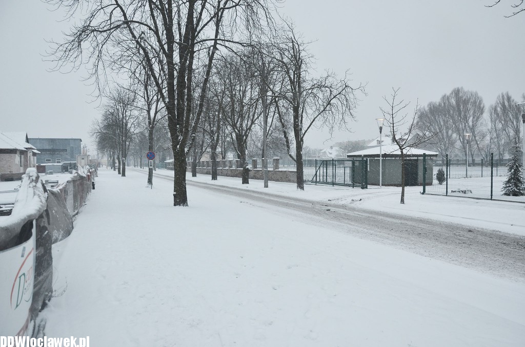 Śnieżna zima przyszła do Włocławka