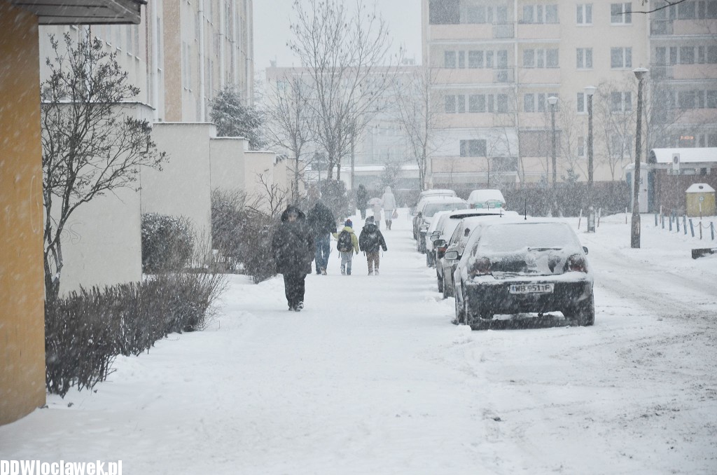 Śnieżna zima przyszła do Włocławka
