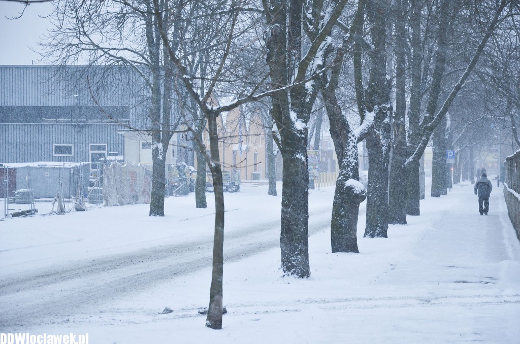 Śnieżna zima przyszła do Włocławka