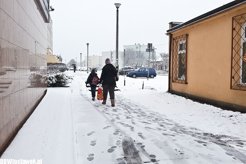 Śnieżna zima wróciła do Włocławka