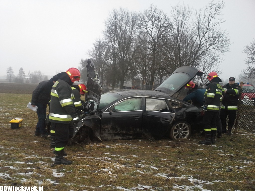 Audi A5 wypadło z drogi