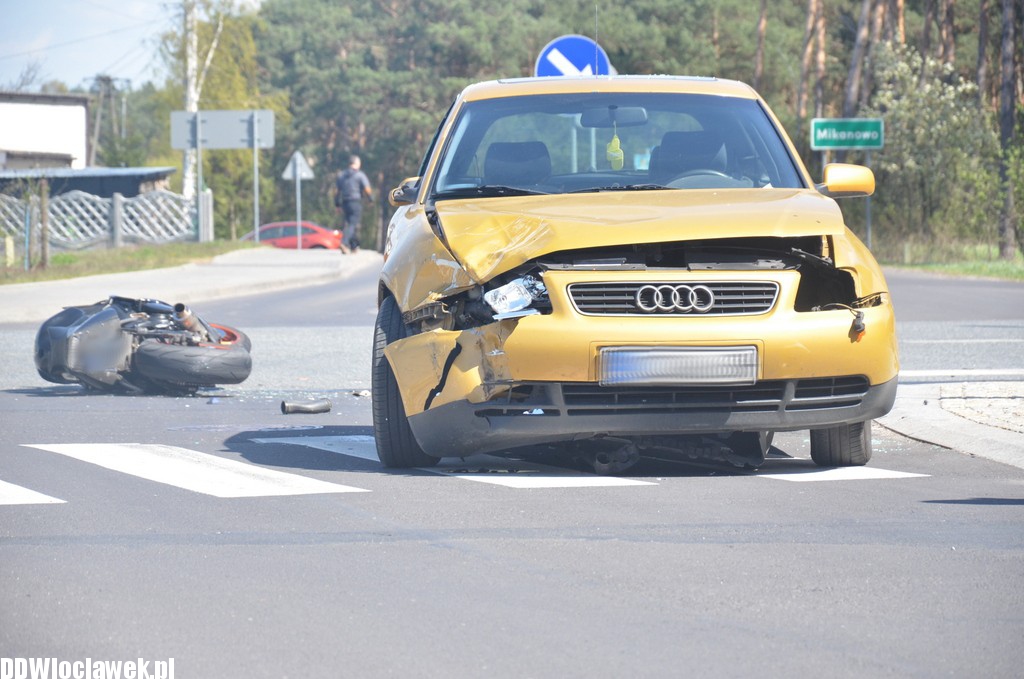 Wypadek - motocyklista uciekł z miejsca zdarzenia